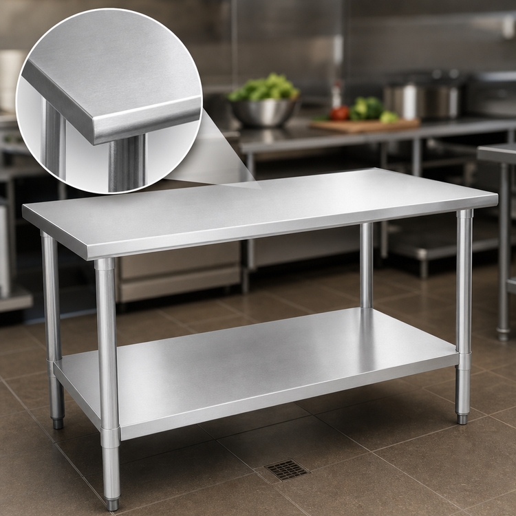 Product image #3 for Eagle Spec-Master 48-Inch x 36-Inch Stainless Steel Flat-Top Work Table with Adjustable Undershelf