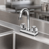 Thumbnail image #3 for Commercial Deck Mount Gooseneck Manual Faucet, 4-Inch Center, 4-Inch Spout