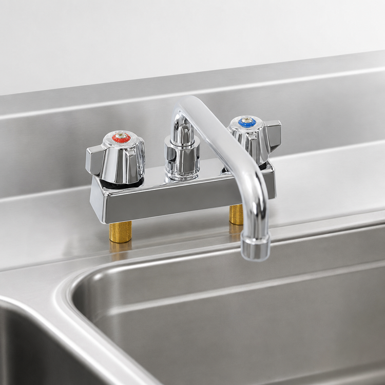 Product image #3 for Eagle Group Deck Mount Manual Faucet with 8-Inch Swing Spout, 4-Inch Centers, Low-Lead