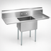 Thumbnail image #3 for BK Resources Floor Model One-Compartment Double Drainboard Sink, 18