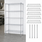 Thumbnail image #3 for Quantum WR86-2130S-5 Stationary Wire Shelving Starter Unit, 30"W x 21"D x 86"H, 304 Stainless Steel, 5 Shelves, 600-800 lb Capacity