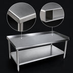 Thumbnail image #3 for BK Resources SVET-4830 49 x 30-Inch Stainless Steel Equipment Stand with Adjustable Undershelf and 2-Inch Riser