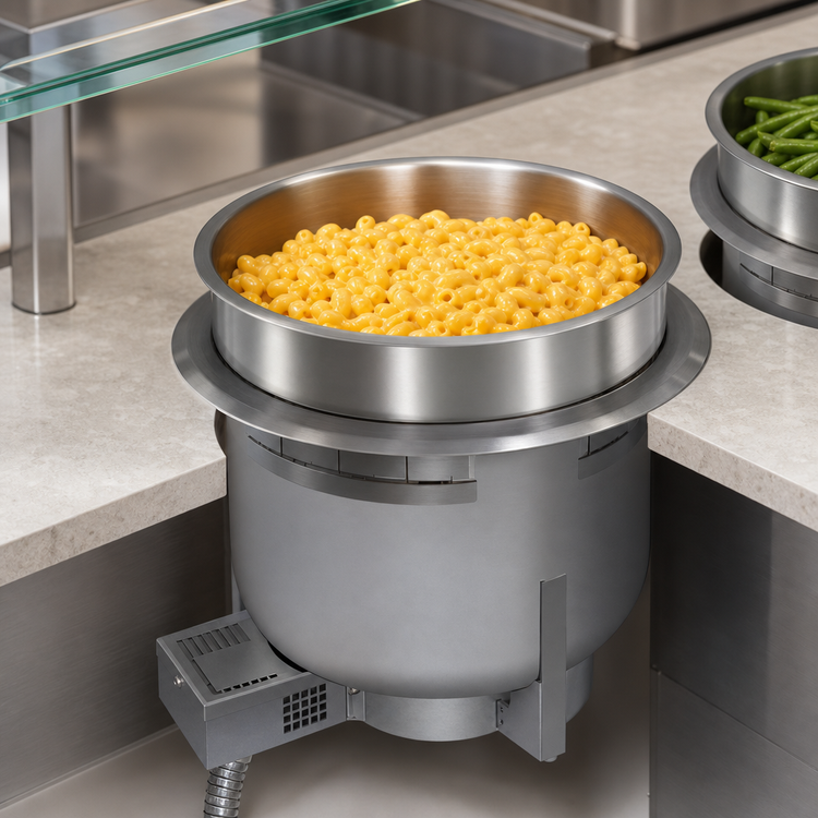 Product image #3 for Hatco 11-Quart Round Drop-In Heated Well with Drain, Uninsulated, 120V