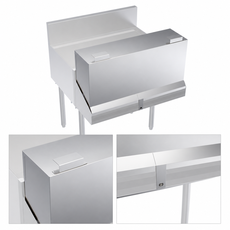 Product image #3 for Krowne Royal Series 36-Inch Stainless Steel Locking Cover for Double Speed Rail
