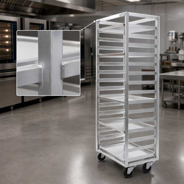 Product image #3 for Panco Full-Height Mobile Side-Load Aluminum Oven Rack for 12 Full-Size Sheet Pans