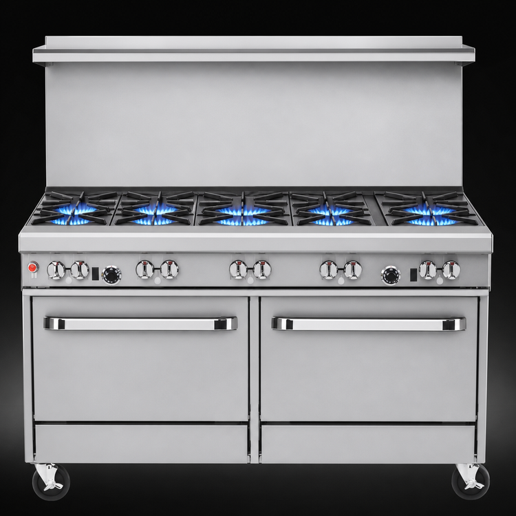 Product image #3 for Ultimate 60-Inch Gas Restaurant Range with 6 Open Burners, 24-Inch Griddle, Standard Oven and Convection Oven