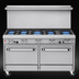 Thumbnail image #3 for Ultimate 60-Inch Gas Restaurant Range with 6 Open Burners, 24-Inch Griddle, Standard Oven and Convection Oven