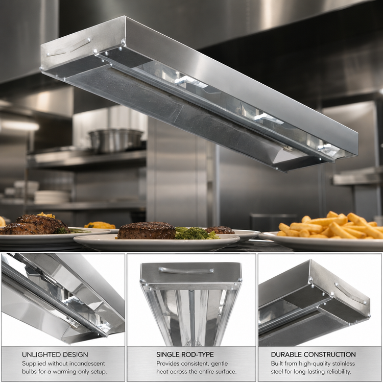 Product image #3 for RedHots 30-Inch Single Rod-Type Unlighted Strip Heat Lamp, 208V, 660W