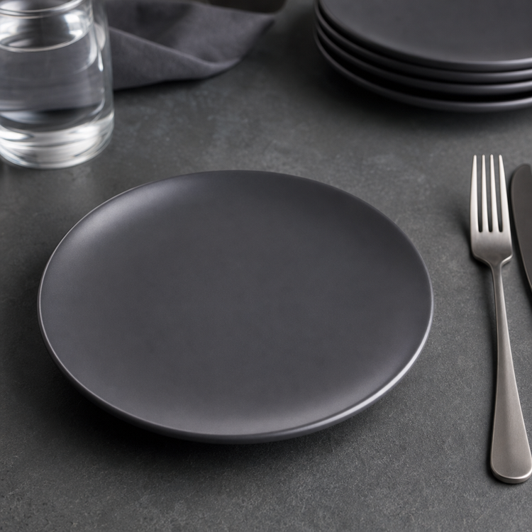 Product image #4 for American Metalcraft 9 Inch Black Matte Melamine Round Coupe Plate