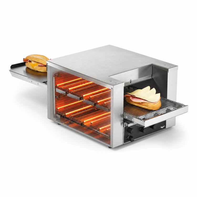 Product image #3 for Vollrath 40-Inch Countertop Conveyor Sandwich Oven with Quartz Heating, 10.5-Inch Conveyor, 240V