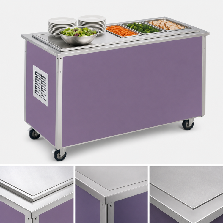 Product image #3 for 46-Inch W x 28-Inch D Mobile Modular Frost Top Serving Counter with Enclosed Base, 34-Inch High