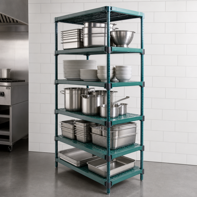 Product image #3 for QuadPLUS 5-Tier Stationary Starter Unit Wire Shelving Unit, 36"W x 18"D x 74"H