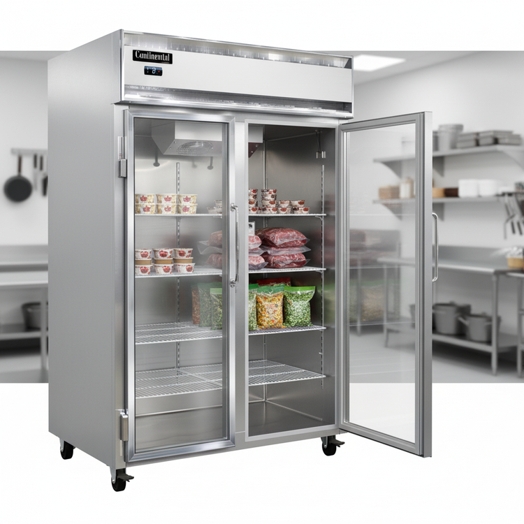 Product image #2 for Continental Refrigerator 3FNGD Three-Section Narrow Hinged Glass Door Display Freezer