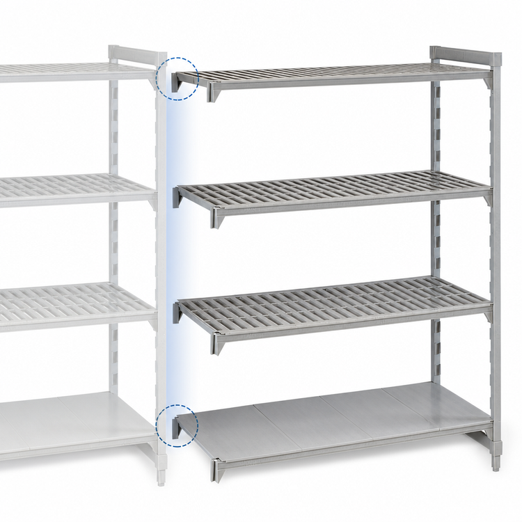 Product image #4 for Cambro Camshelving Premium 4-Tier Polymer Add-On Shelving Unit, 24" Deep x 30" Wide x 84" High