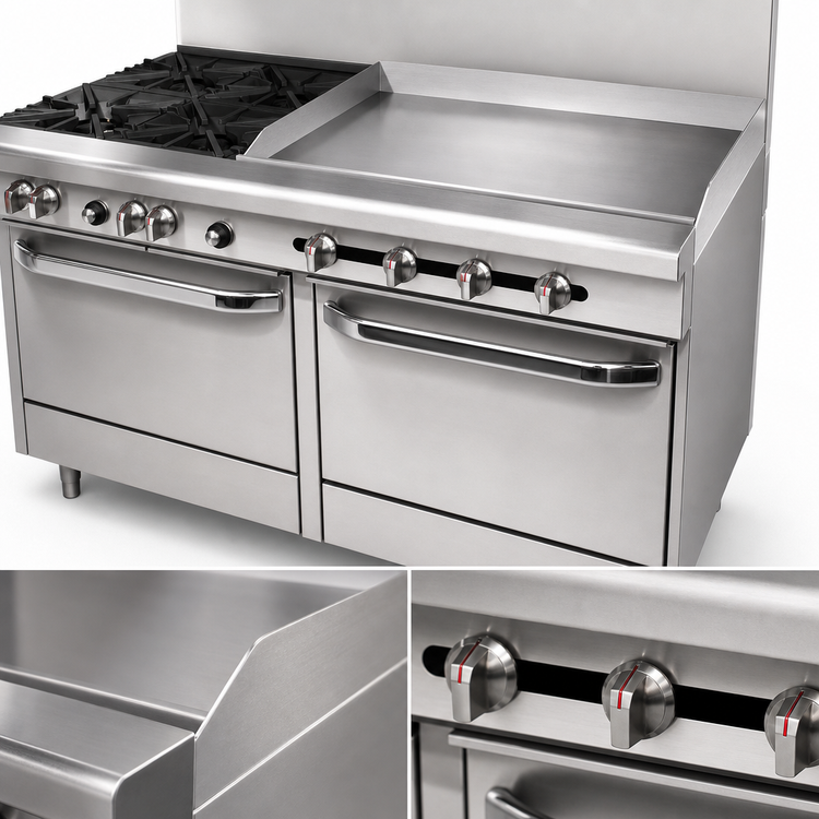 Product image #3 for Southbend S-Series 60-Inch Gas Restaurant Range with 2 Open Burners, 48-Inch Thermostatic Griddle, and 2 Standard Ovens