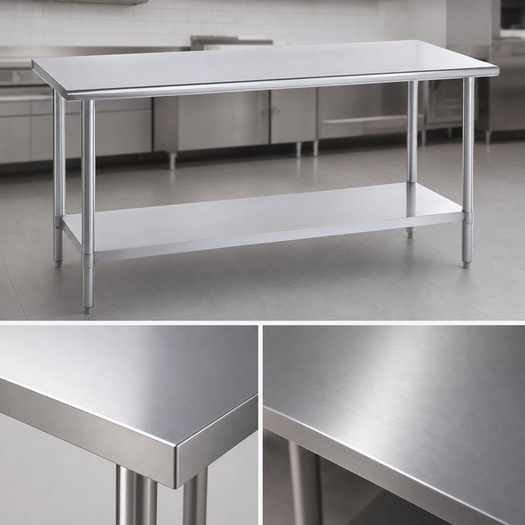 Product image #3 for Duke Stainless Steel Work Table with Undershelf, 120 x 30 Inches