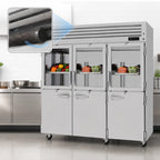Thumbnail image #3 for Turbo Air PRO PRO-77R-GSH-N 3-Section Reach-In Refrigerator, 74.78 Cu. Ft., Glass & Solid Half Doors, Stainless Steel, Top-Mount