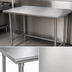 Thumbnail image #3 for Advance Tabco 84-Inch x 24-Inch 16-Gauge 430 Stainless Steel Work Table with 1-1/2-Inch Rear Up-Turn