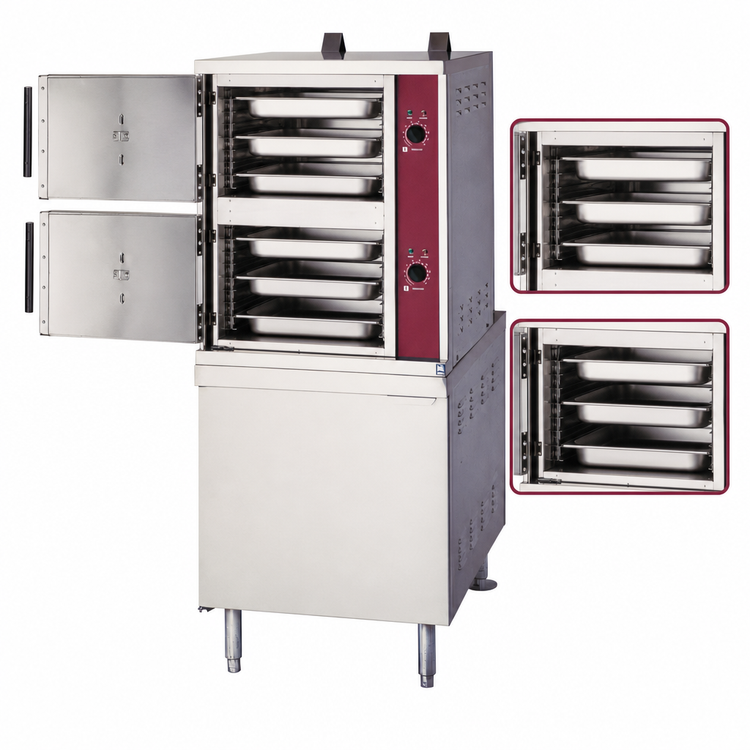 Product image #3 for Crown GCX-2-36 Two-Compartment Full-Size Gas Convection Steamer with 36-Inch Cabinet Base