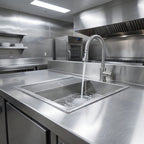 Thumbnail image #2 for Eagle Group ASWTFT-1260-SG Anti-Splash Water Tempering Floor Drain Trough, 60"W x 12"D, 14 Gauge 304 Stainless Steel, Subway Grating