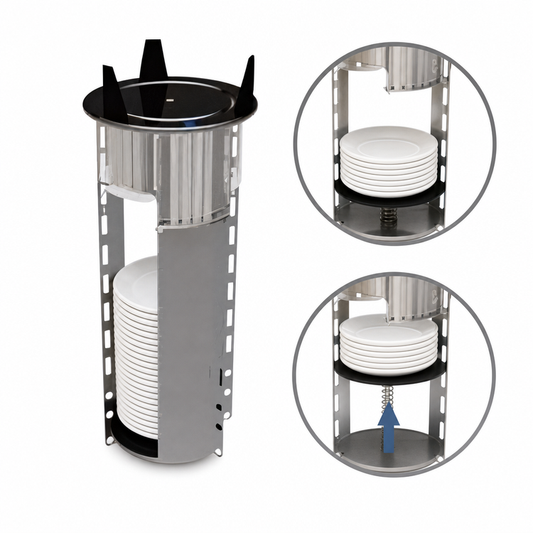 Product image #3 for Atlas Metal PD-5-3/4 Drop-In Unheated Open Frame Plate Dispenser for 5-3/4-Inch Plates