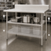 Thumbnail image #3 for Eagle Group Adjustable Stainless Steel Work Table Undershelf, 108 x 24 Inch, 18/430 Stainless Steel