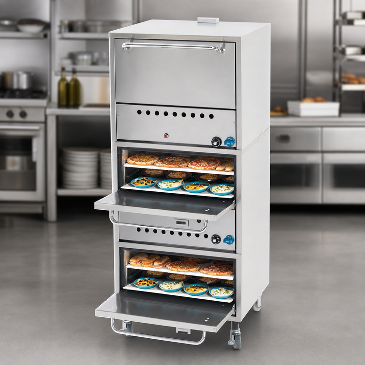 Product image #3 for Comstock-Castle 2PO31 Double-Stack Gas Pizza Deck Oven, 4 Hearth Decks, 60,000 BTU