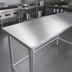 Thumbnail image #3 for John Boos Stallion 120-Inch x 36-Inch 14-Gauge Stainless Steel Flat Top Work Table with Stallion Safety Edge and Galvanized Base