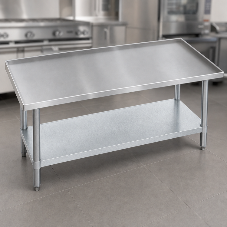 Product image #3 for Advance Tabco EG-308 96-Inch x 30-Inch Galvanized Equipment Stand with 304 Stainless Steel Top