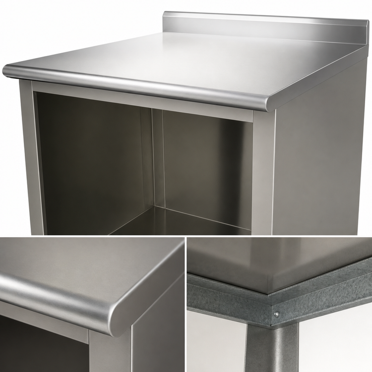 Product image #3 for Advance Tabco Special Value Economy 72-Inch x 30-Inch 16-Gauge 304 Stainless Steel Open Base Work Table with 5-Inch Backsplash