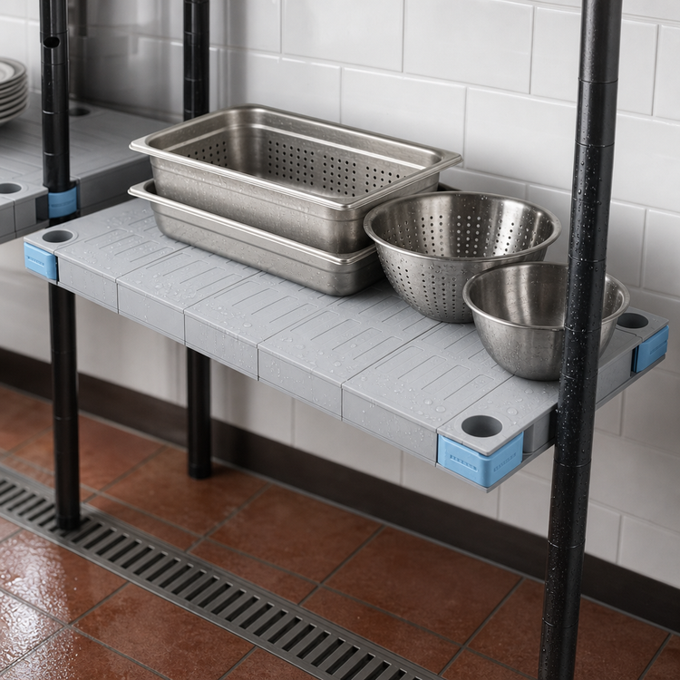 Product image #3 for Millenia 72"W x 24"D Solid Polymer Shelf, Gray, 800 lb. Capacity