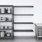 Thumbnail image #3 for Eagle Group Valu-Master A4-74-1842V 4-Tier Add-On Wire Shelving Unit, 42W x 18D x 74H, Pewter Gray Epoxy