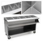Thumbnail image #3 for Eagle Group Spec-Master SPHT5CB-240 79-Inch Electric 5-Well Mobile Sealed Hot Food Table with Cabinet Base and AutoFill