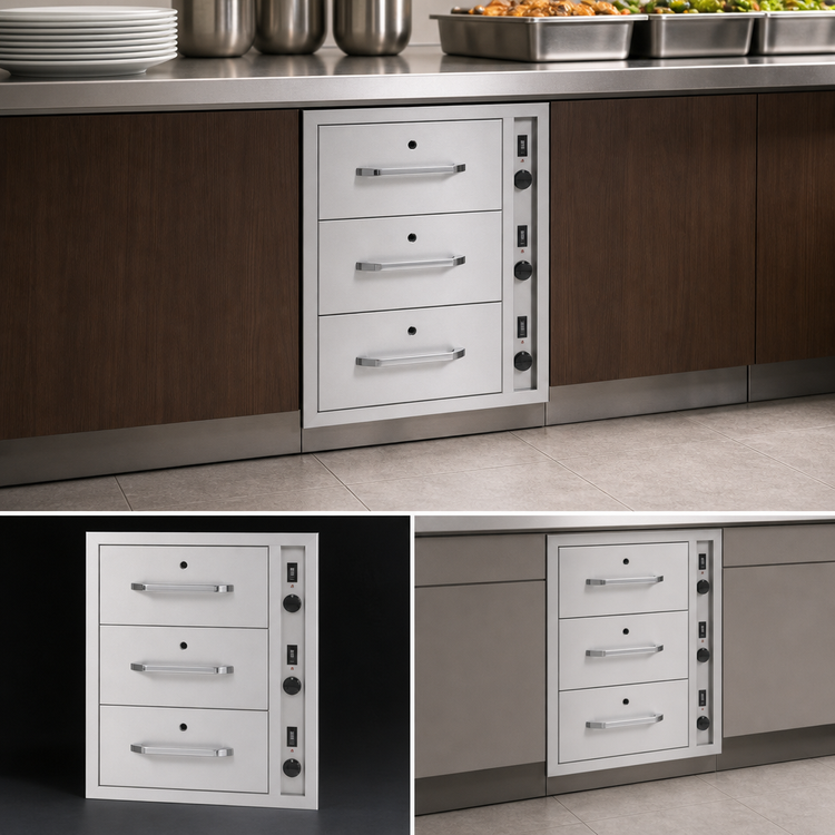 Product image #3 for RedHots DWN-3BI-240-X 3-Drawer Narrow Built-In Warming Drawer