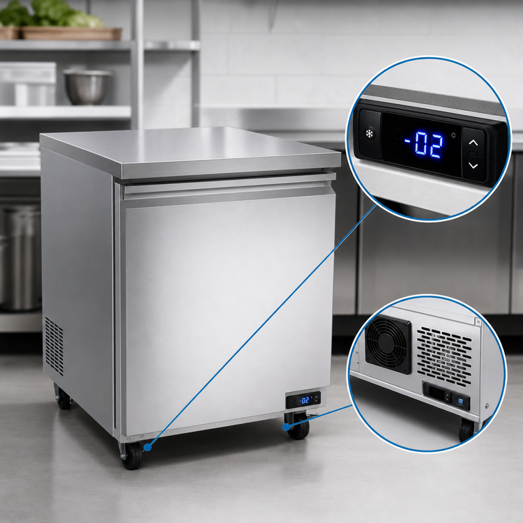Product image #3 for Serv-Ware 6.5 Cu. Ft. Undercounter Freezer, Stainless Steel, 115V