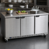Thumbnail image #3 for Beverage-Air 72-Inch Three-Section Worktop Refrigerator with Flat Top and Solid Doors