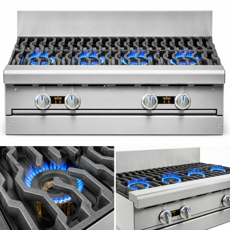 Product image #3 for Imperial Spec Series Heavy Duty 36-Inch 4-Burner Modular Gas Range Top
