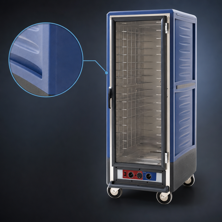 Product image #3 for Metro C5 3 Series Full-Height Heated Holding Cabinet, Blue Insulation Armour, Clear Door, Universal Wire Slides