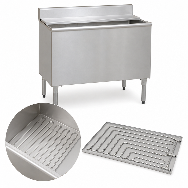 Product image #3 for Eagle Group 1800 Series 42-Inch Underbar Ice Chest with 8-Inch Deep Bin and Sealed-In 7-Circuit Cold Plate