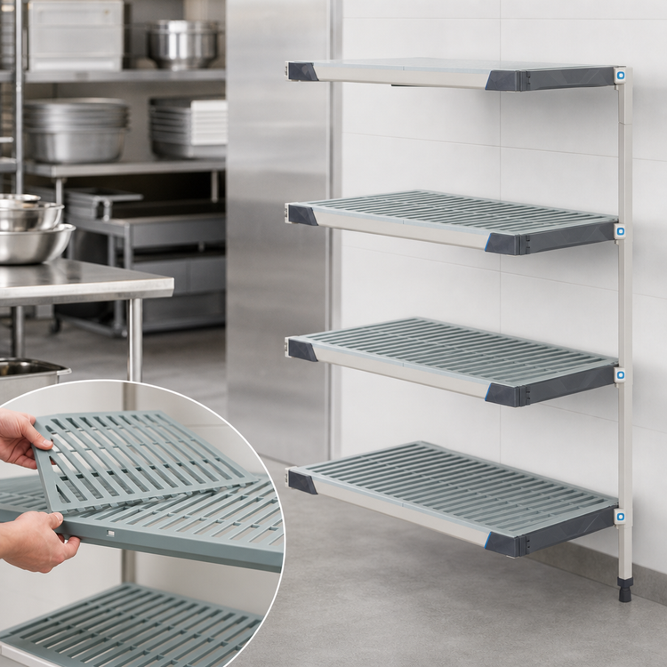 Product image #3 for MetroMax i 4-Shelf Add-On Polymer Shelving Unit, 36W x 24D x 63H