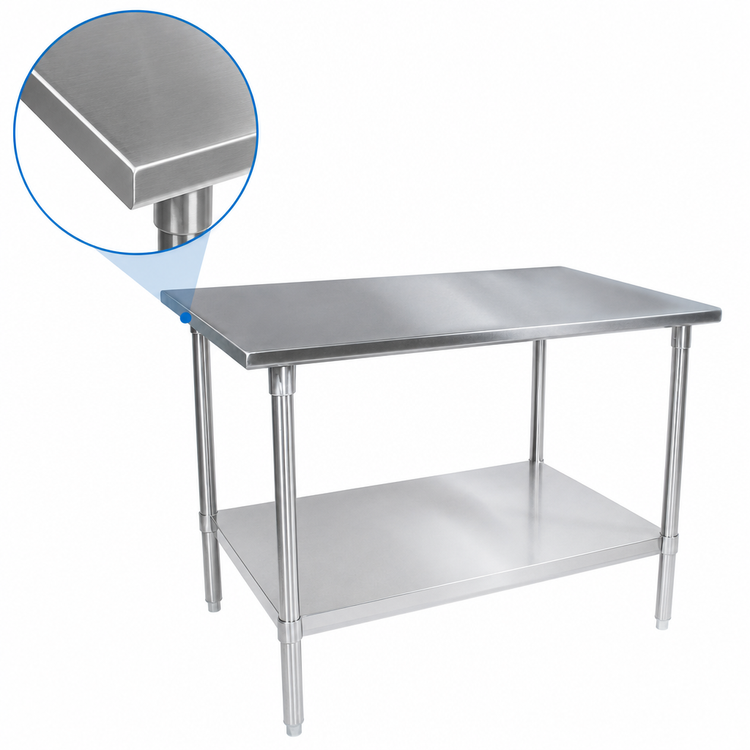 Product image #3 for John Boos Stallion 84 Inch x 36 Inch 16-Gauge Stainless Steel Top Work Table with Fixed Undershelf