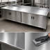 Thumbnail image #3 for Advance Tabco Special Value Series Enclosed Work Table with Cabinet Base, Mid-Shelf and Hinged Doors, 84 x 30 Inches, 16 Gauge 304 Stainless Steel Top, 5-Inch Backsplash