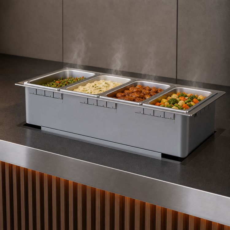 Product image #3 for Hatco Drop-In Rectangular 4/3-Size Heated Well with Drain