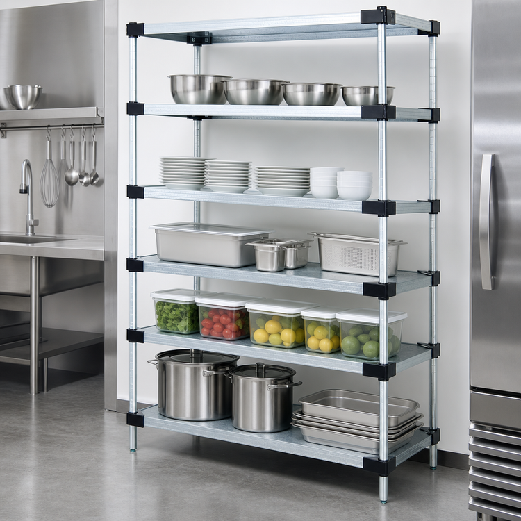 Product image #3 for Quantum Stationary Solid Shelving Starter Kit, 30 x 18 x 86 Inches, 5 Shelves