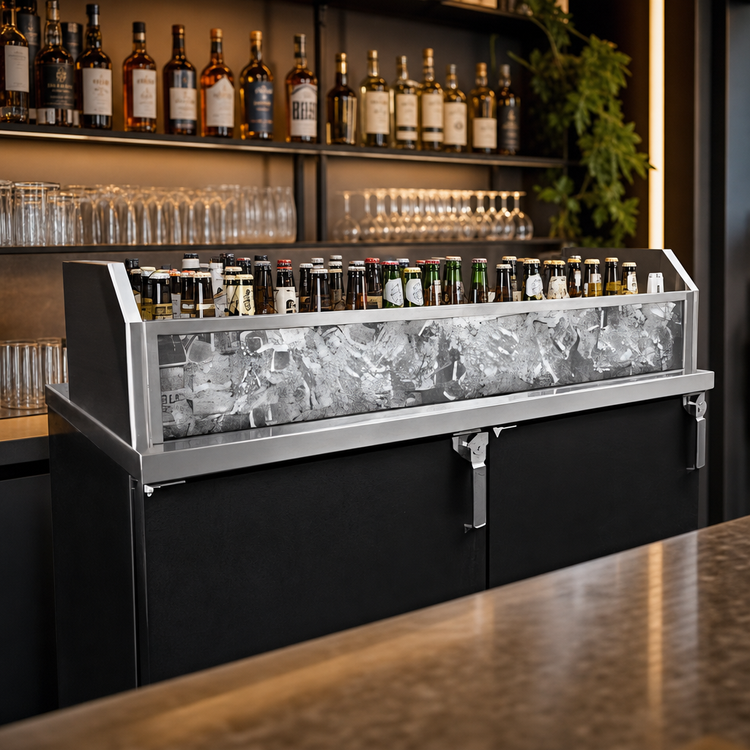 Product image #3 for Glastender Back Bar Glass Ice Display Unit, 96 x 16 x 9 Inches