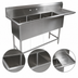 Thumbnail image #3 for John Boos Pro-Bowl 3-Compartment Sink with 18-Inch Right Drainboard, 20 x 20 x 12-Inch Bowls