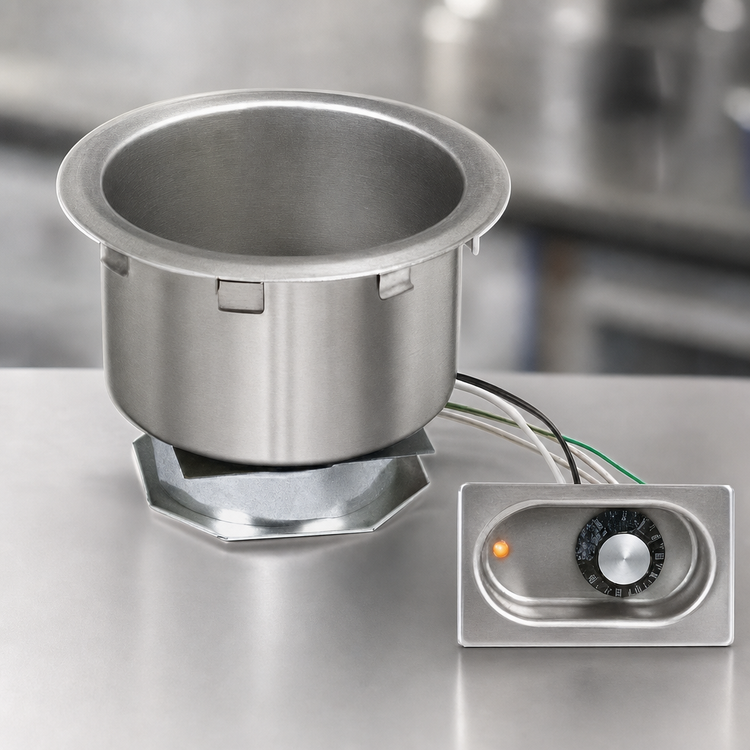 Product image #3 for Eagle Group 11-Quart Round Drop-In Electric Food Warmer with Thermostatic Control and Wet/Dry Operation