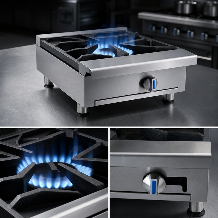 Product image #3 for Imperial IHPA-1-12 12-Inch Gas Countertop Hot Plate with Single Open Burner
