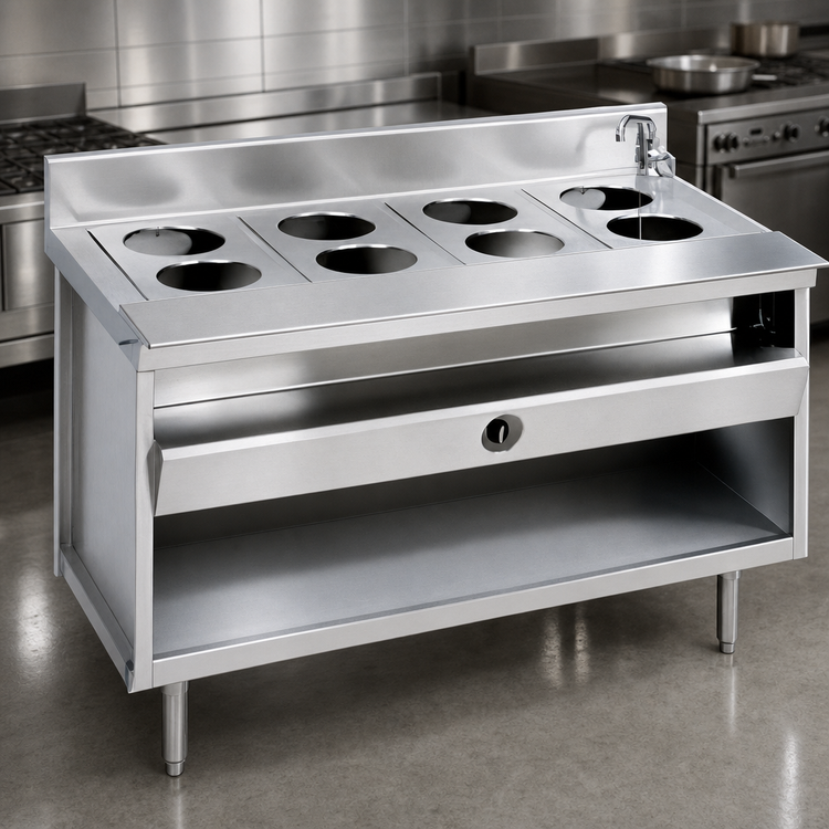 Product image #3 for La Rosa L-80186-32 86-Inch Six-Well Gas Hot Food Table with Water Bath