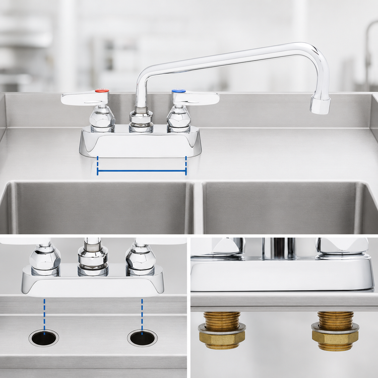 Product image #3 for T&S Brass B-1113 4-Inch Centers Deck-Mount Workboard Faucet with 12-Inch Swing Nozzle